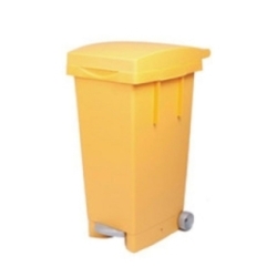 BIDONE 80LT C/PED C/RUO GIALLO