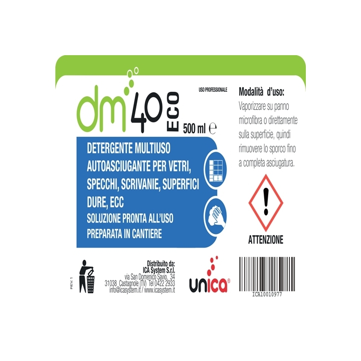 DM40 ECO ETICHETTA P/USO 500ML