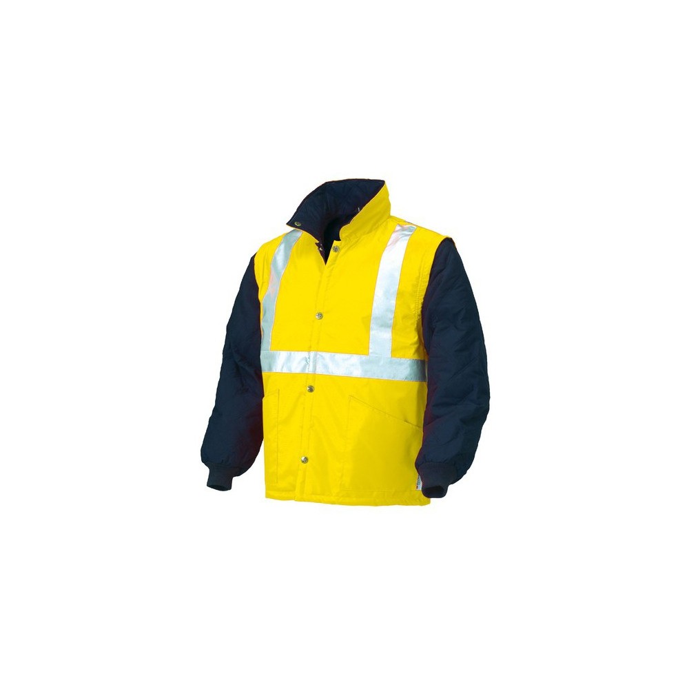 GILET "FLUO" C/BANDE GIALLO