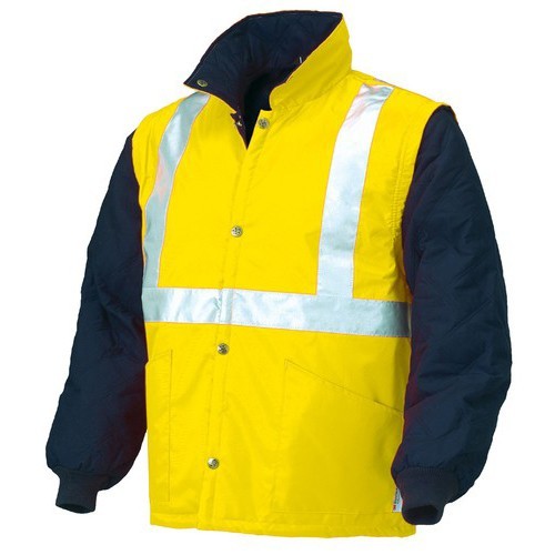 GILET "FLUO" C/BANDE GIALLO