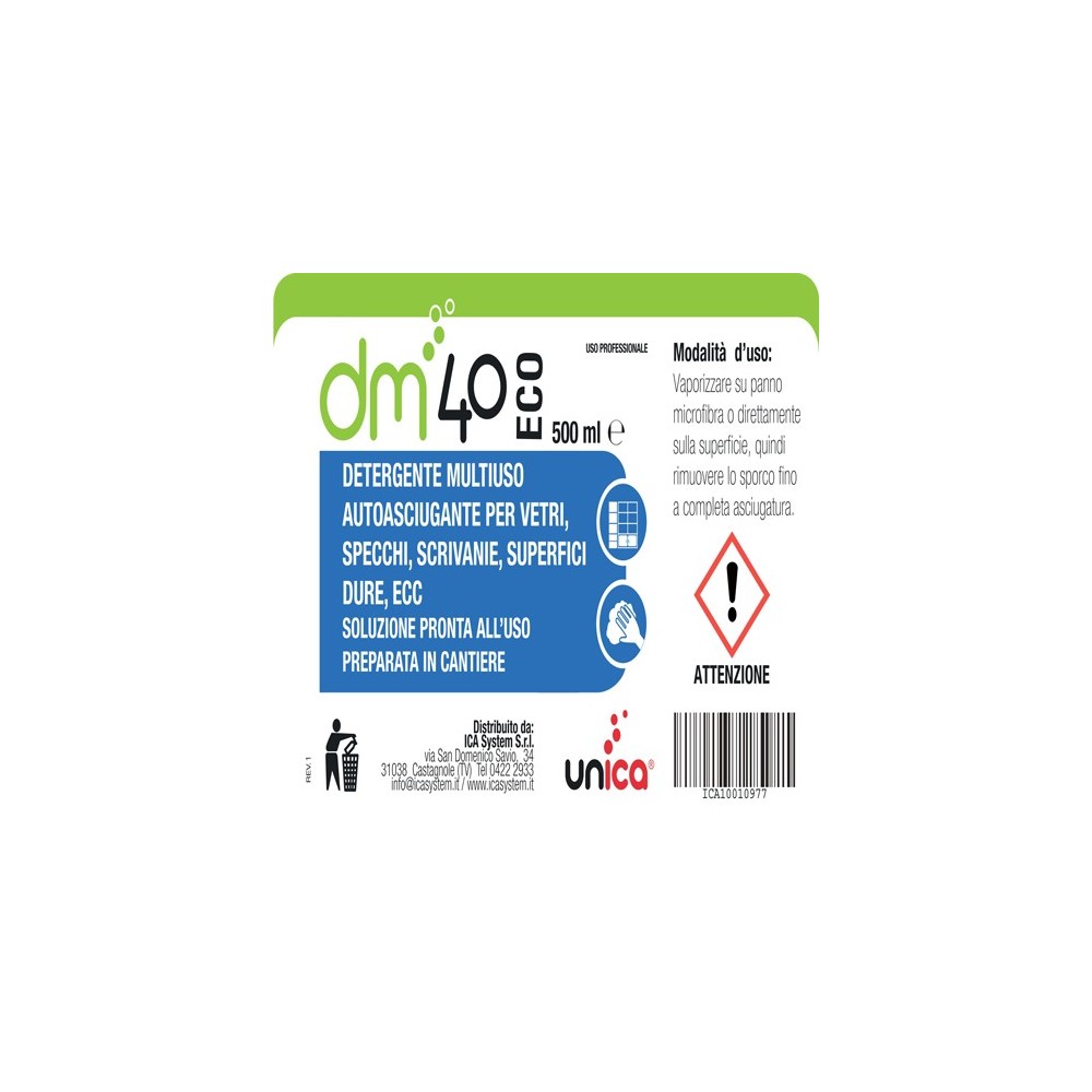 DM40 ECO ETICHETTA P/USO 500ML DM40 ECO ETICHETTA P/USO 500ML